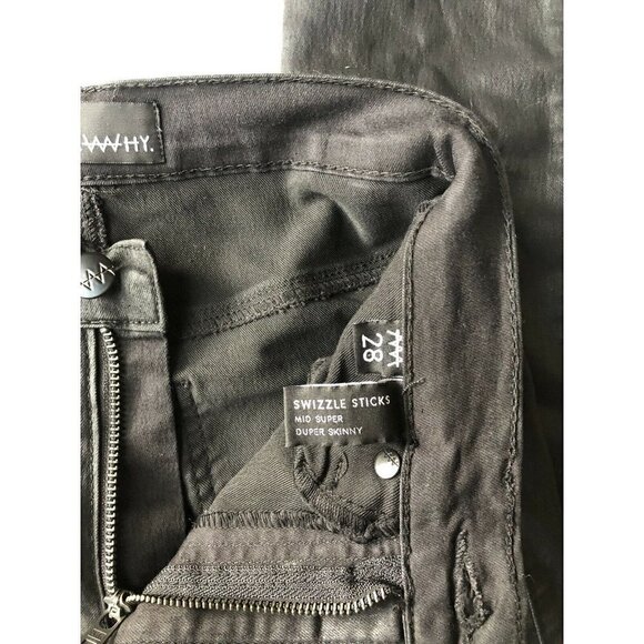 Zee Gee Why Swizzle Sticks High-Waisted Super Skinny Jeans Black Nasty Gal - Picture 4 of 9